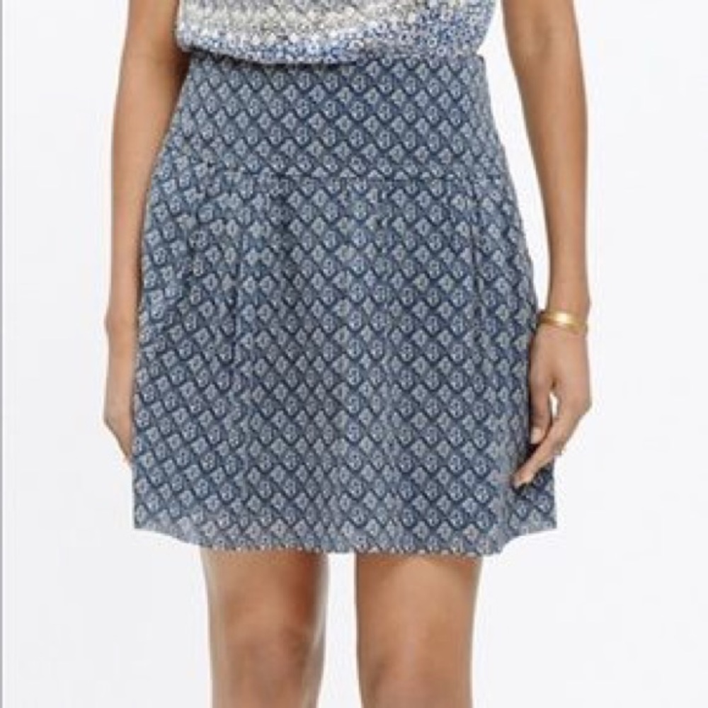 [Madewell] Navy Skirt in Moroccan tile